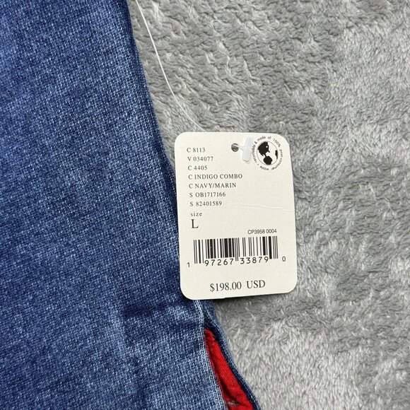 NWT Free People On The Block Poncho Sweater Denim Paisley Bandana Oversized Sz L - Picture 5 of 12